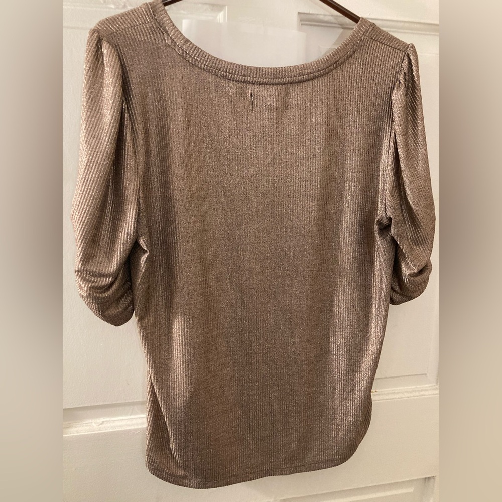 Maeve Anthropologie Metallic Cinnamon Top size Large, NWOT - zero flaws. - Picture 2 of 8